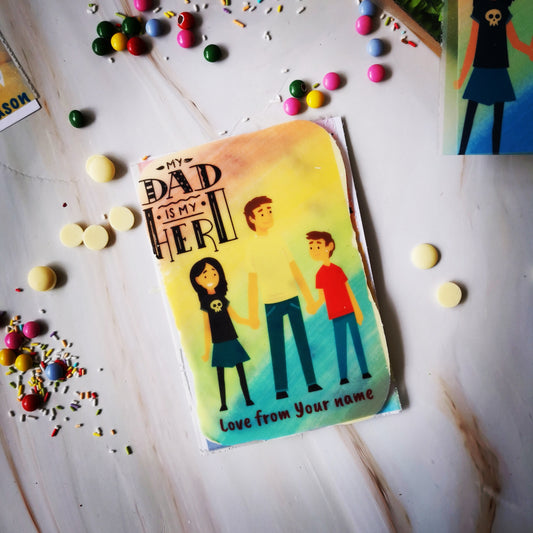 printed chocolate card for fathers day